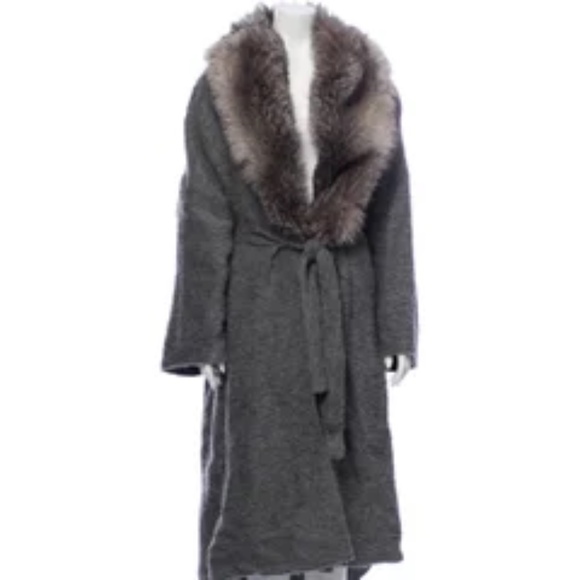 Vintage Lanvin Alpaca & Fox Coat - Picture 1 of 4